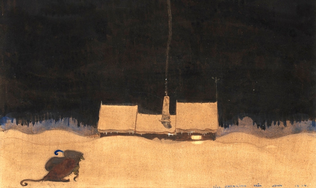 The plot by Viktor Rydberg. Picture: the cottage at the foot of the mountain by John Bauer.